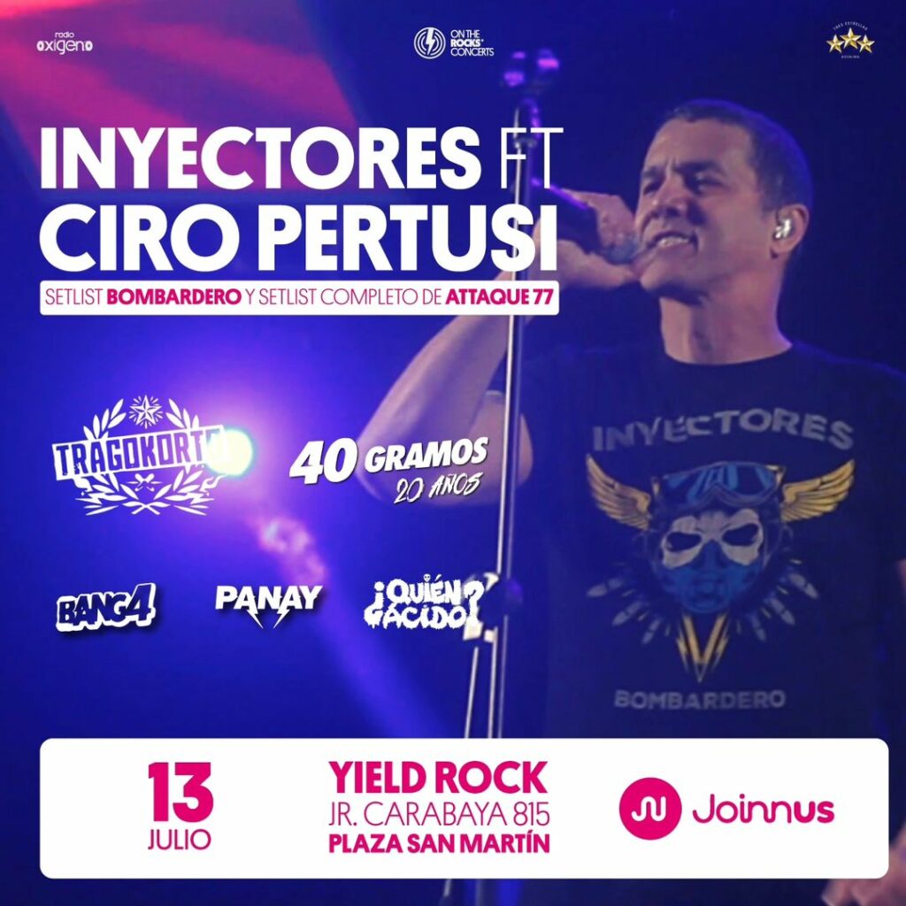 Llego El Dia.nos Espera Una Noche Del Mejor Punk Rock. Las Canciones De Attaque 77 Volveran A Sonar En Lima En La Voz De Ciro Pertusi E Inyectores.nos Vemos Desde Las 7pm